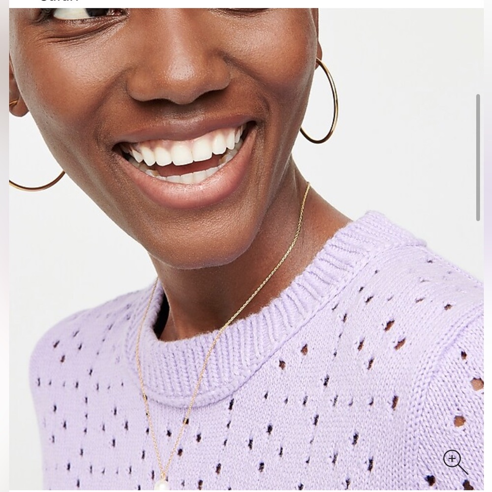 J. Crew Light Pink Eyelet Crewneck Sweater - Picture 9 of 10